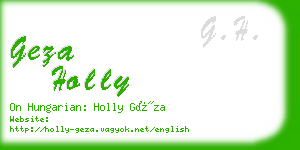 geza holly business card